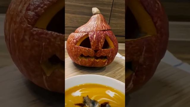 Pumpkin cream soup idea | Как оформить тыквенный крем суп
