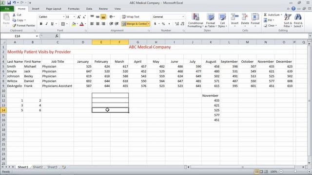 Excel 2010 Basics - Merging and Splitting Cells.mov