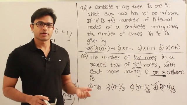 P and DS | Trees | Leaves in complete n array tree 2002 question | Ravindrababu Ravula