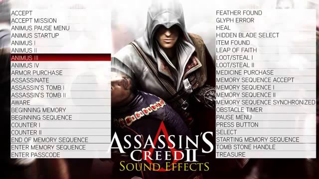 Звуковые эффекты из игры Assassin's Creed II