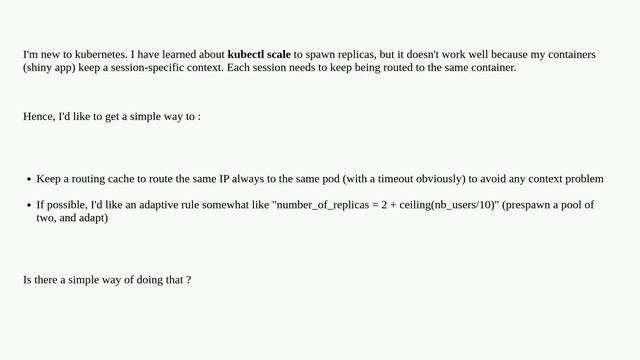 Kubernetes : load balancing on a not-REST container