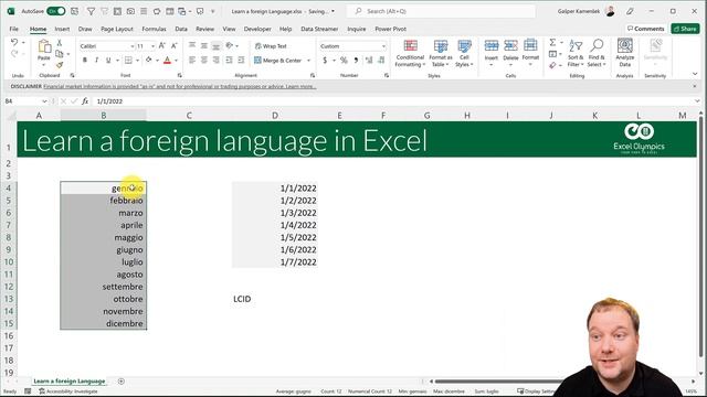 Learn a Foreign Language with Excel
