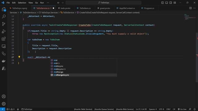 gRPC Service with .NET 7