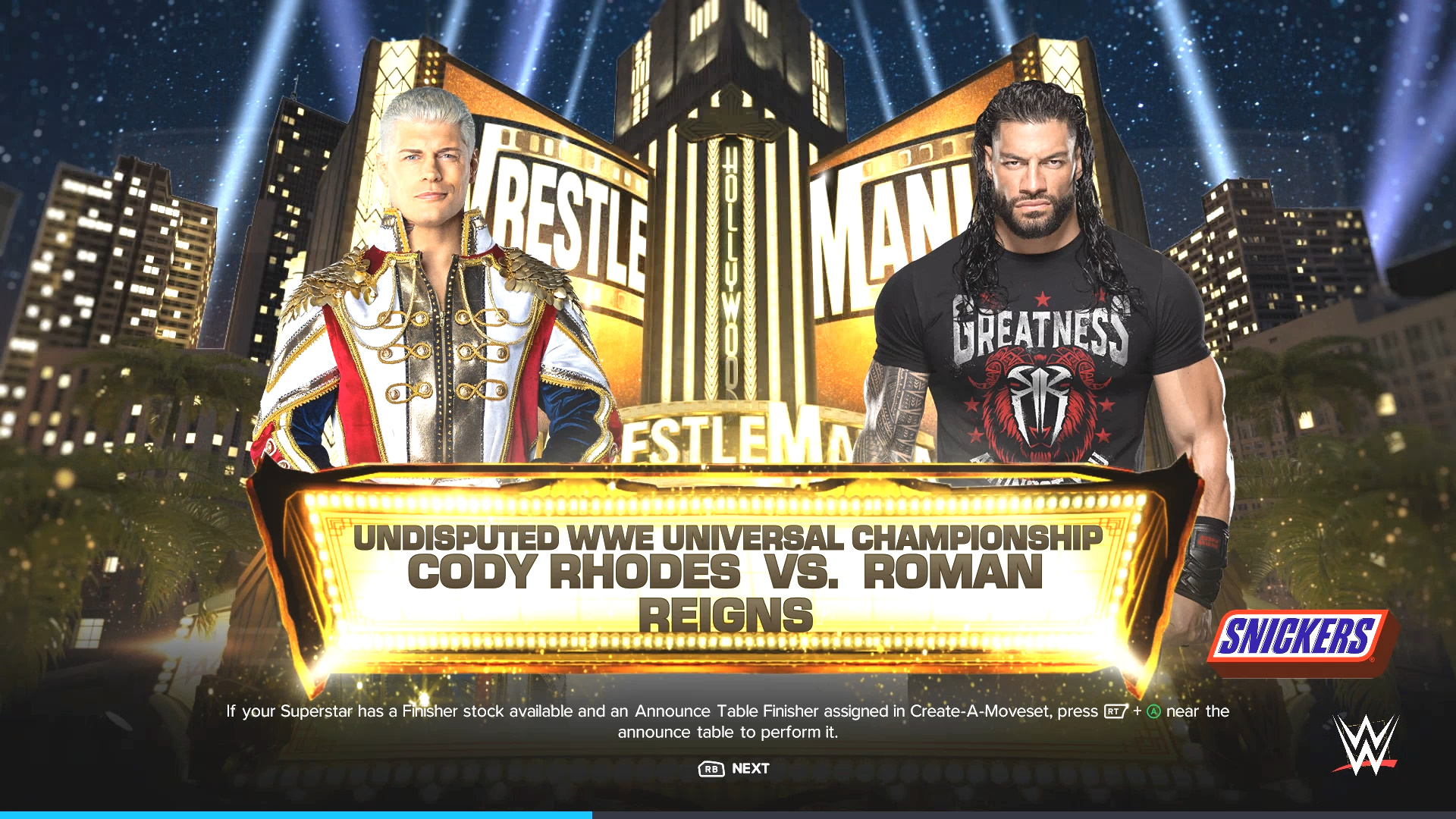 WWE 2K24 Cody Rhodes VS Roman Reigns