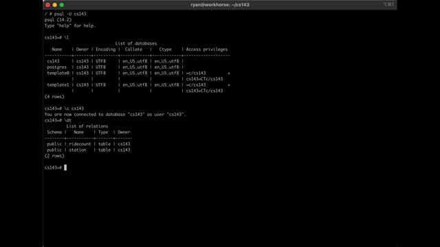psql Navigation Demonstration
