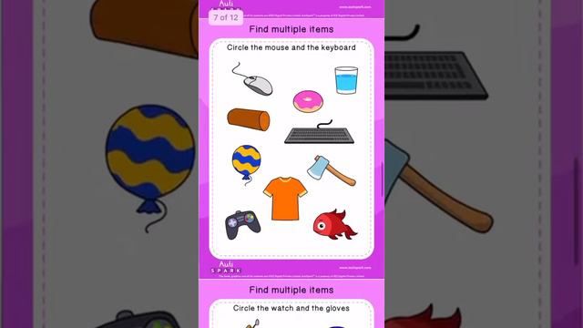 Autism Worksheets - 14 | Circle Multiple Items | AutiSpark - Autism Games for Kids