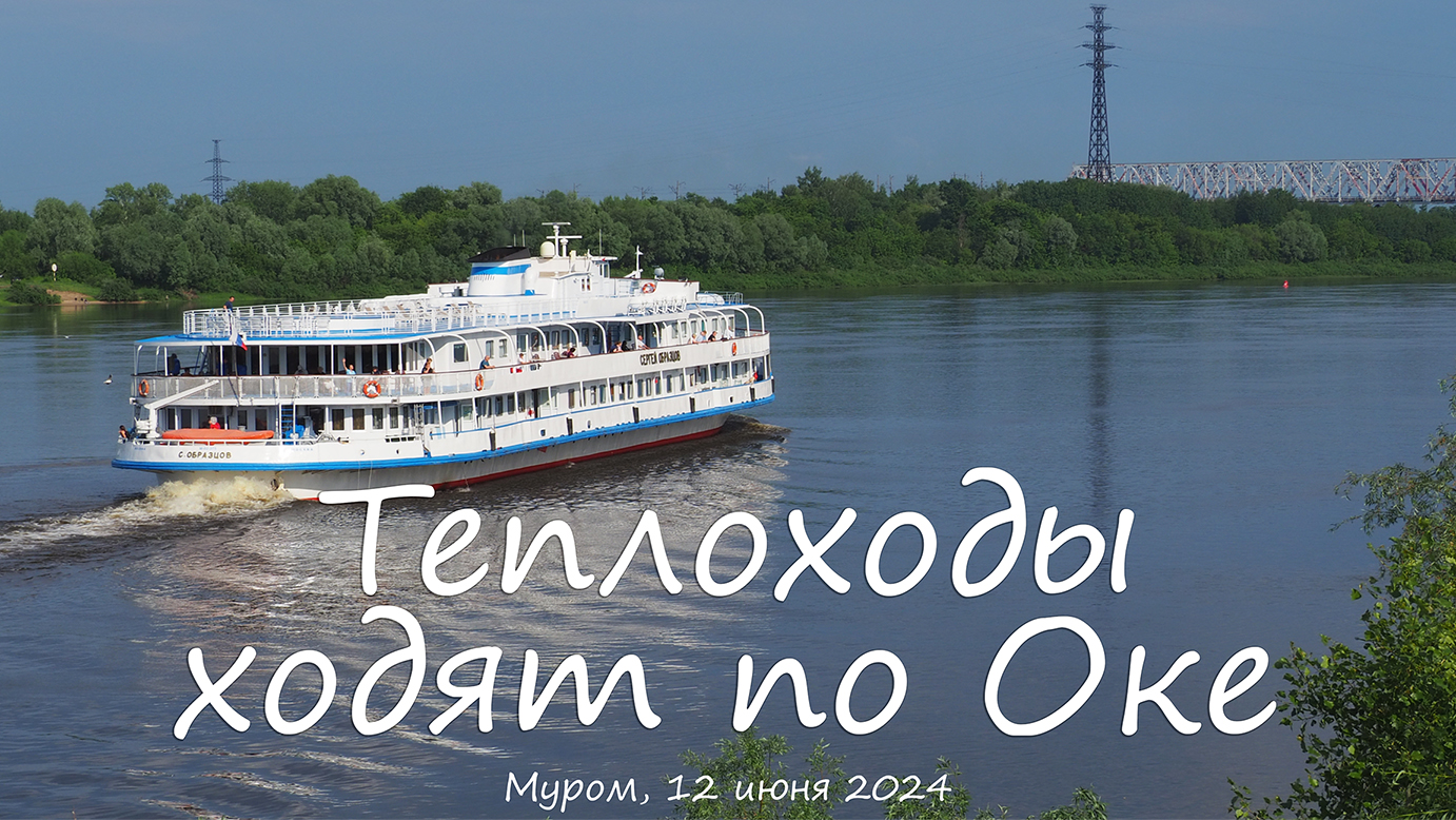 Теплоходы ходят по Оке, Муром, 12 июня 2024, Motor ships sail along the Oka River, Murom, June 12