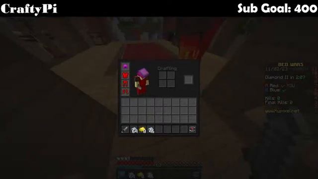 HYPIXEL BEDWARS LIVESTREAM!!! (ROAD TO 400 SUBS)