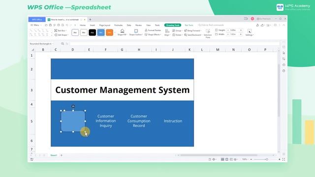 [WPS Academy] 1.8.6 Excel:How to insert shapes in a worksheet