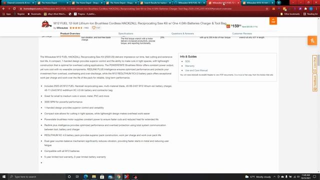 Milwaukee Tool Deals Hackzall for 37 Dollars