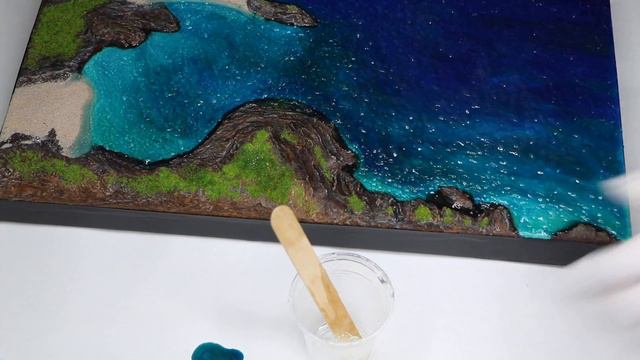 How to make water effects? Diorama - Resin Ocean Art. Part 2.