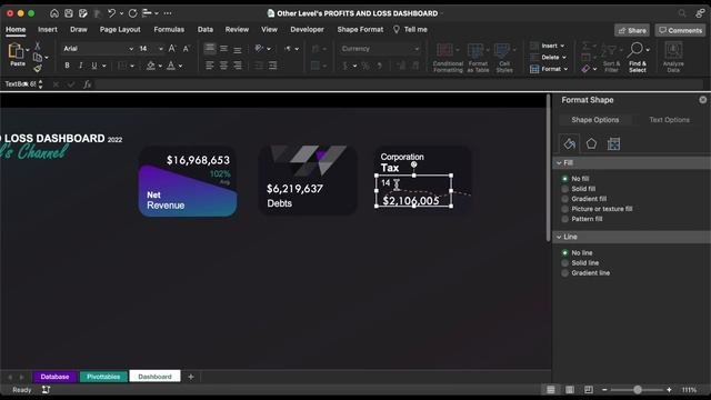 Excel Profits & Loss Dashboard With Creative Slicer And Dynamic Indicator | Video Tutorial #1
