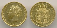 Нумизматика. Золотая монета. Англия, соверен 1825 года.