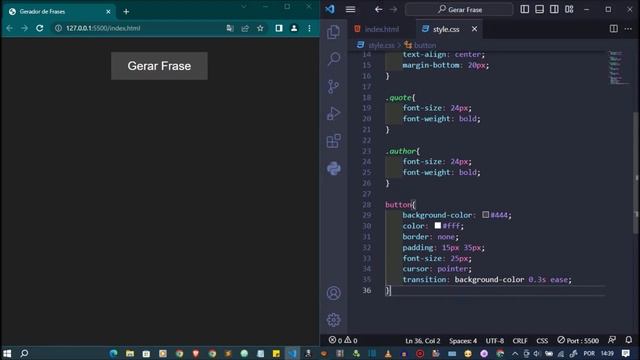 Como criar um gerador de frases  How to create an HTML,CSS,JAVASCRIPT sentence generator