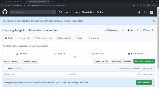 git4 - SourceTree 협업 : 3. 같이 작업하기