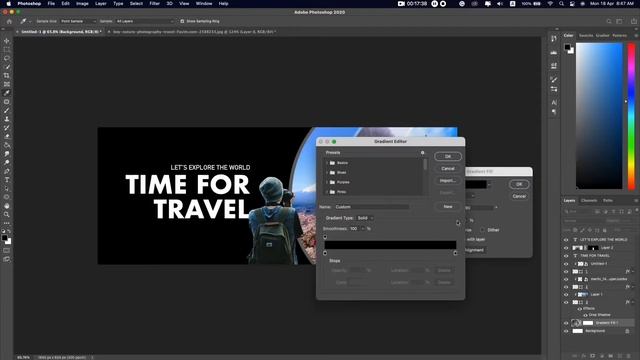 Unique Travel Facebook Banner Design In Photoshop | Banner Ads Design |