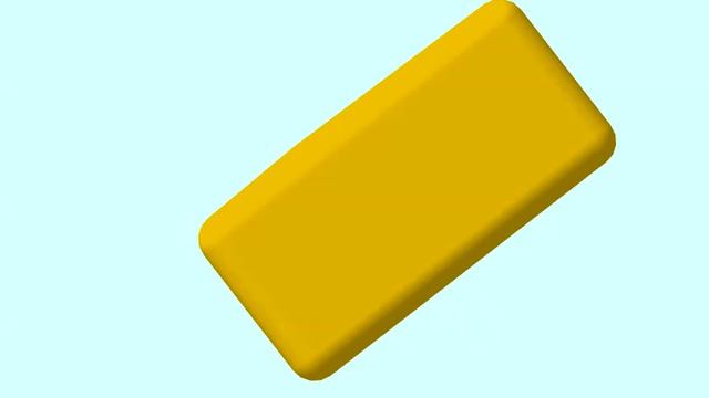 3D-фигура: Жёлтая треугольная прямоугольная призма со сглаженными углами