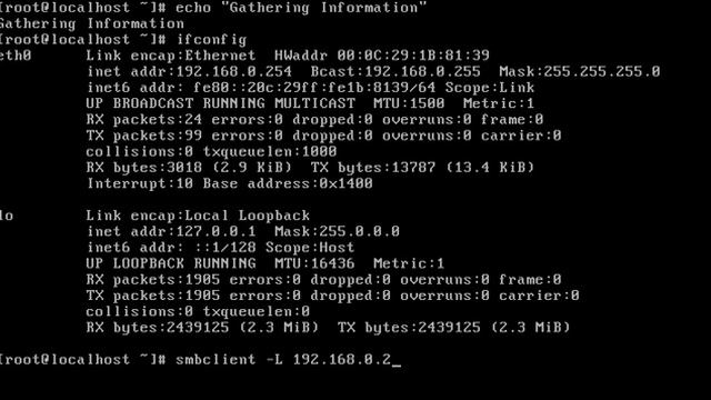 Information gathering in samba server