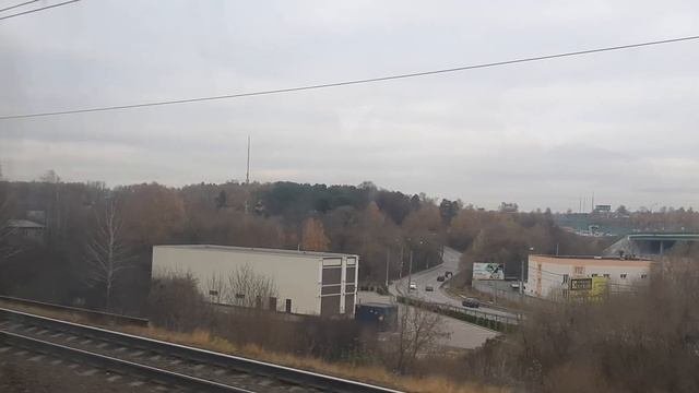 Вид из окна поезда по маршруту: Павелецкий вокзал - Аэропорт Домодедово