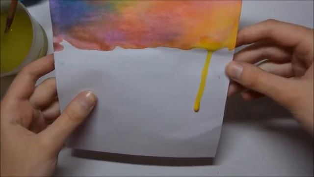 Открытка на день рождения с помощью акварели