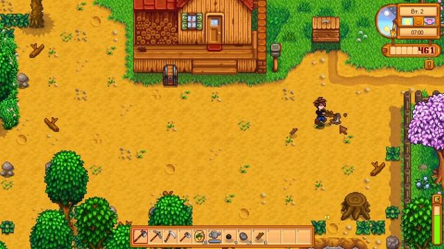 Stardew Valley. Культовая игра. Обзор,прохождение. Расчистка фермы, что сажать весной прибольней. #