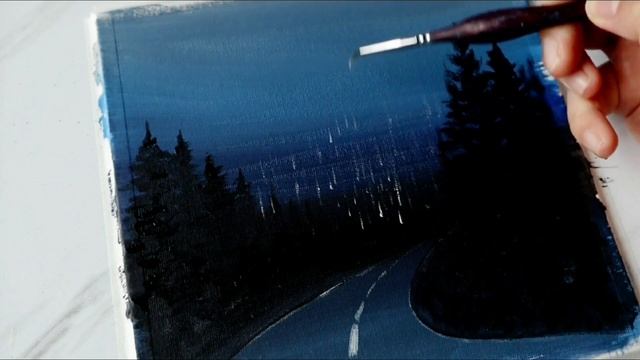 How to paint rainy day  Acrylic painting for beginners  Aesthetic painting tutorial