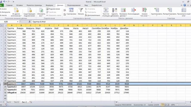 Уроки MS Excel. Промежуточные итоги в таблицах