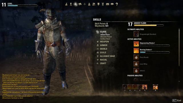 Elder Scrolls Online Spells and Skill Points