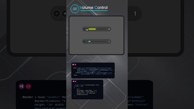 Современный дизайн Volume Control C# WPF  #wpf #design  #shorts