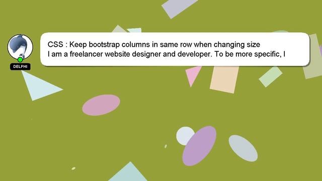 CSS : Keep bootstrap columns in same row when changing size