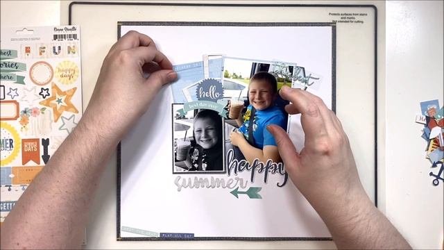 Monochromatic! | 12x12 Scrapbook Layout | Scraptember