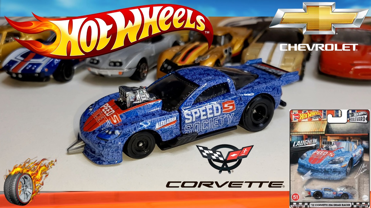 Custom Hot Wheels Premium 12 Corvette Z06 Drag Racer HW Boulevard 51