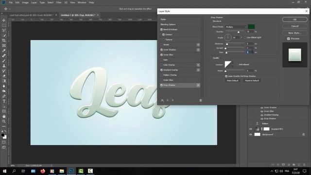 Leaf Text Effect - Photoshop Tutorial FREE Template
