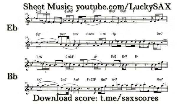 The Commodores - Easy | Sheet Music | alto tenor saxophone | backing track | PDF | LuckySAX | score