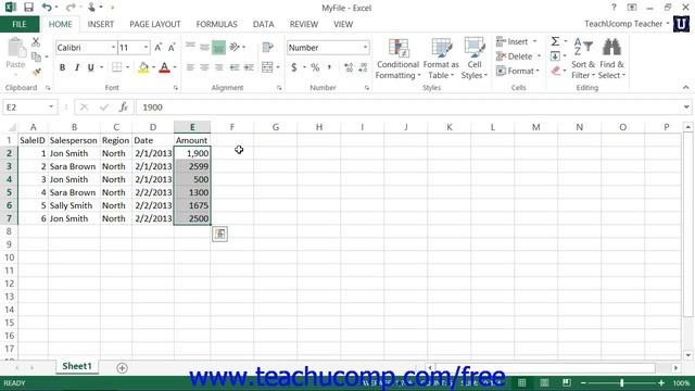 Excel 2013 Tutorial Selecting Ranges Microsoft Training Lesson 3.7