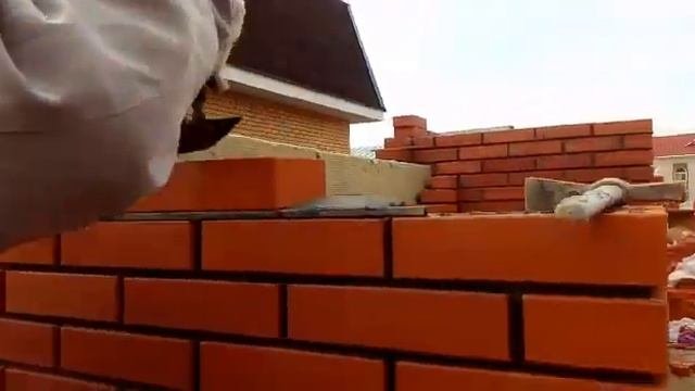 Кладка тамбура,арским кирпичем.