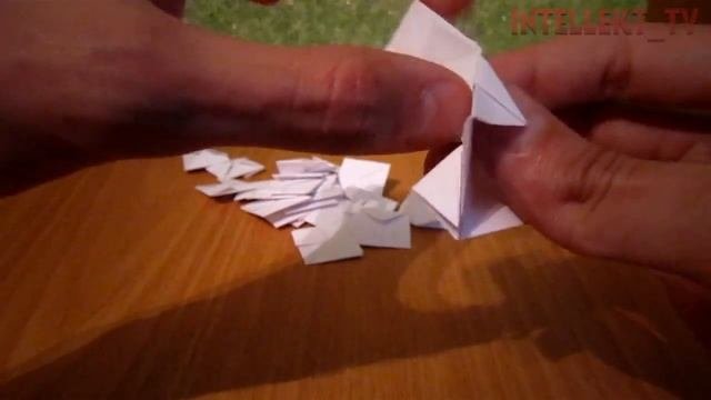 Оригами кусудама многогранник.  How to Make Origami Kusudama polyhedron.