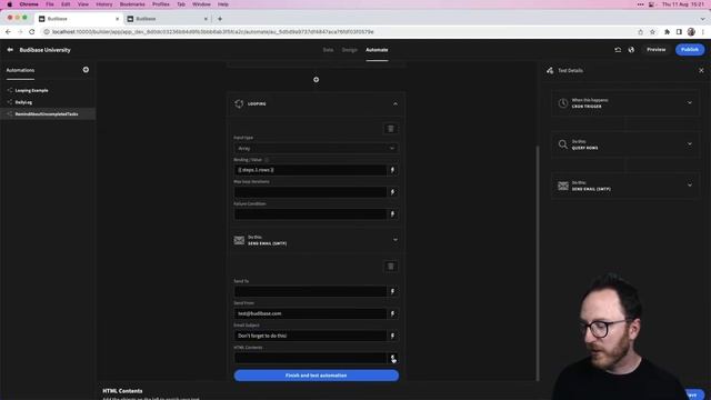 Looping an automation | Budibase University