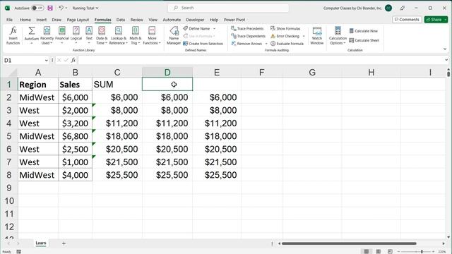 Running Total, Array - Excel & Google Sheets, SCAN, REDUCE, MAP