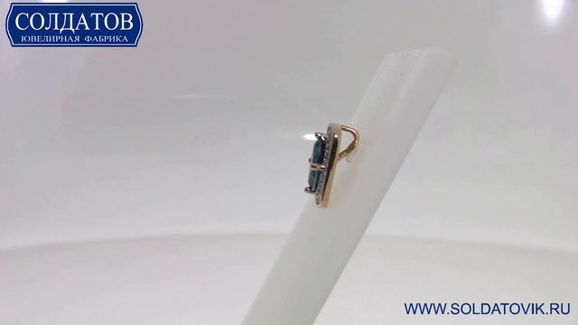Бесподобная золотая подвеска с голубым топазом P2912T 1 82