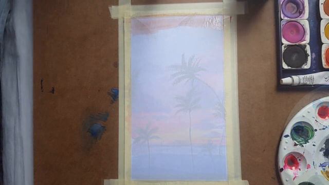 CÓMO PINTAR 2 atardeceres CON ACUARELA súper fácil 🌼🍀 PASO A PASO