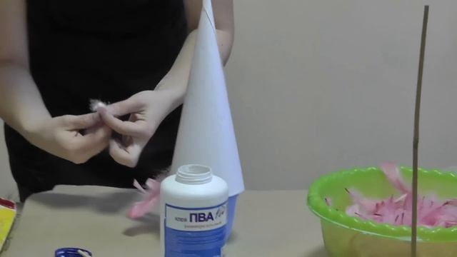 Елка из перьев. Мастер-класс