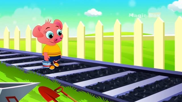 Piggy On The Railway - English Nursery Rhymes - Cartoon And Animated Rhymes