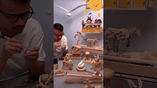 🧸  Уникальные механические деревянные игрушки