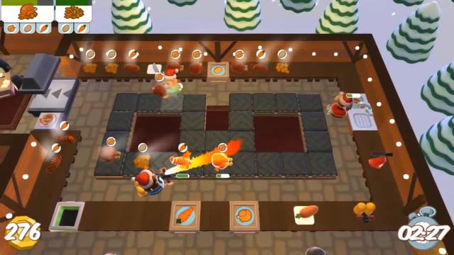 Overcooked Festive Seasoning 1-6 3 player 3 stars coop score 606