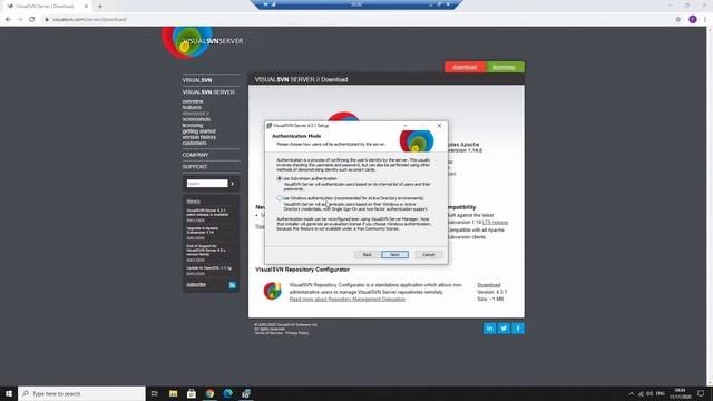 Installation von Subversion-Server (SVN) unter MS Windows mittels VisualSVN