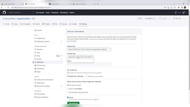 Jenkin Angular auto build trigger on code push