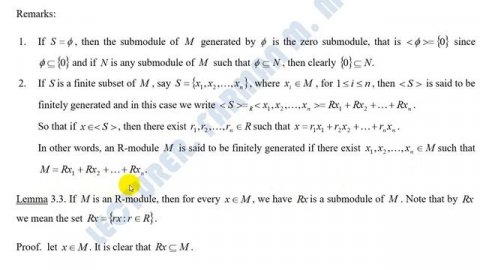 Finitely Generated Modules|المقاسات المولدة المنتهية