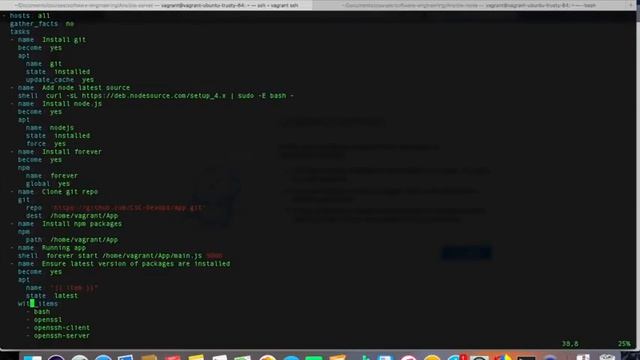 Ansible playbook screencast