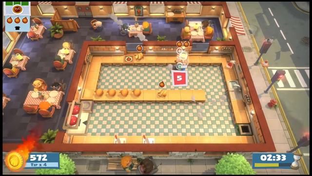 Overcooked: All You Can Eat - Overcooked - Level 1-1 3 Star 2 Player Co-op